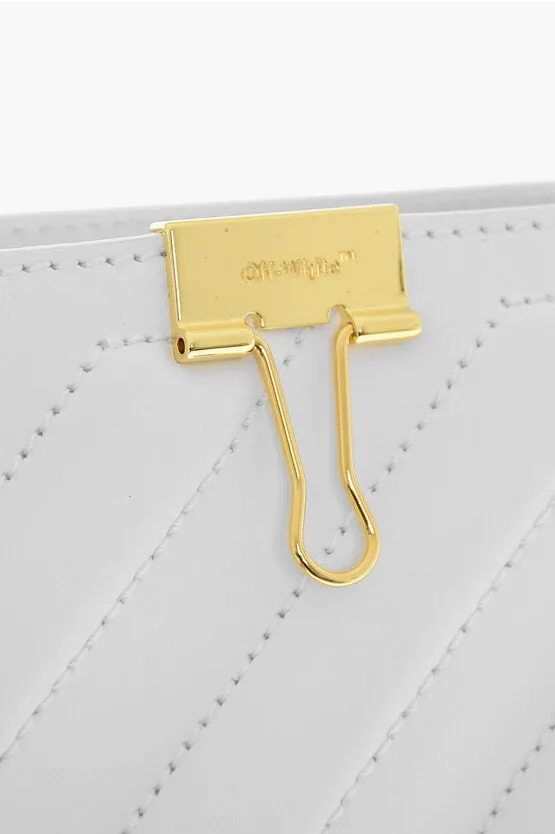 Off-White Leather CROSS Tote Bag with Golden Details Unica One size
