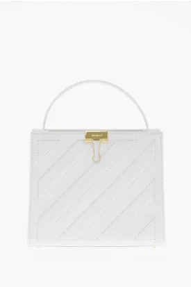 Off-White Leather CROSS Tote Bag with Golden Details Unica One size