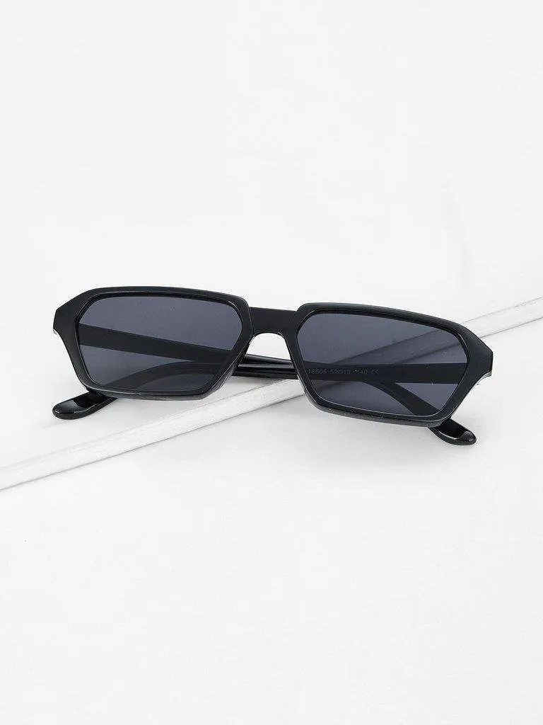 Plain Frame Mirror Lens Sunglasses