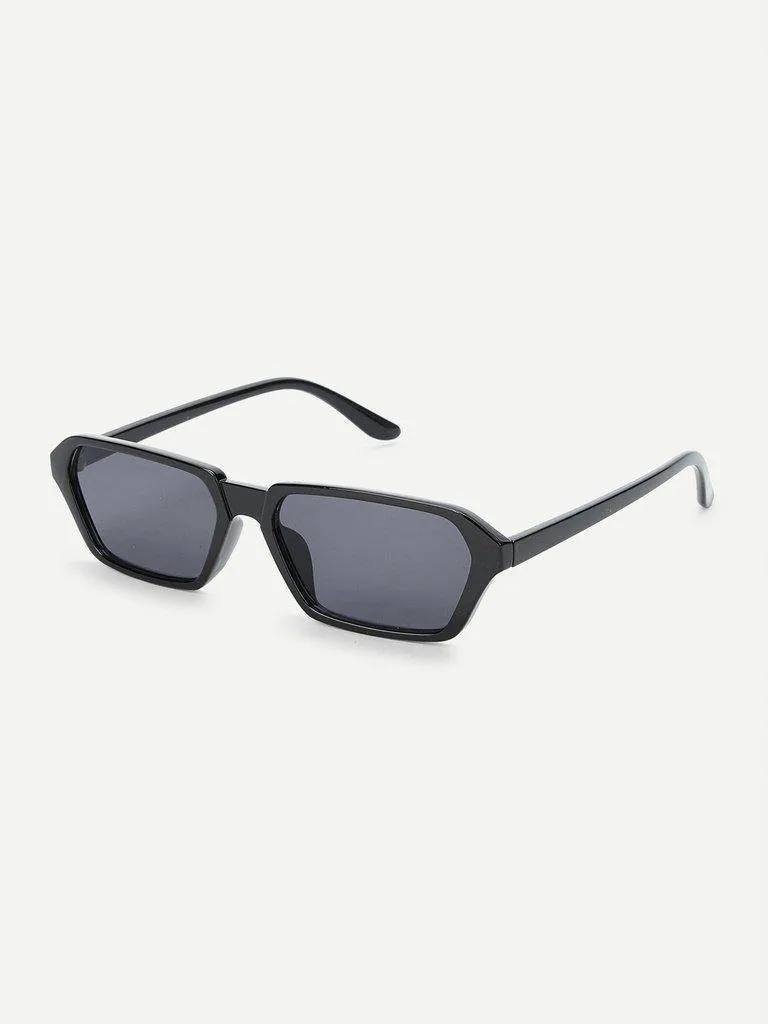 Plain Frame Mirror Lens Sunglasses