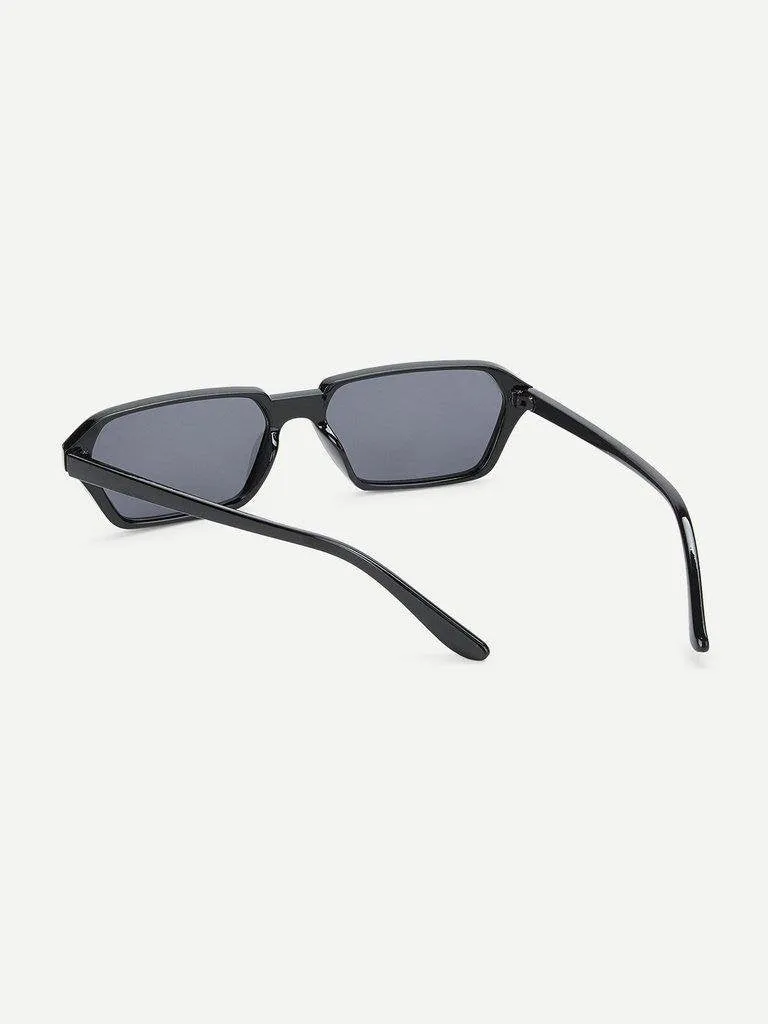 Plain Frame Mirror Lens Sunglasses