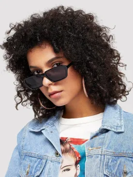 Plain Frame Mirror Lens Sunglasses