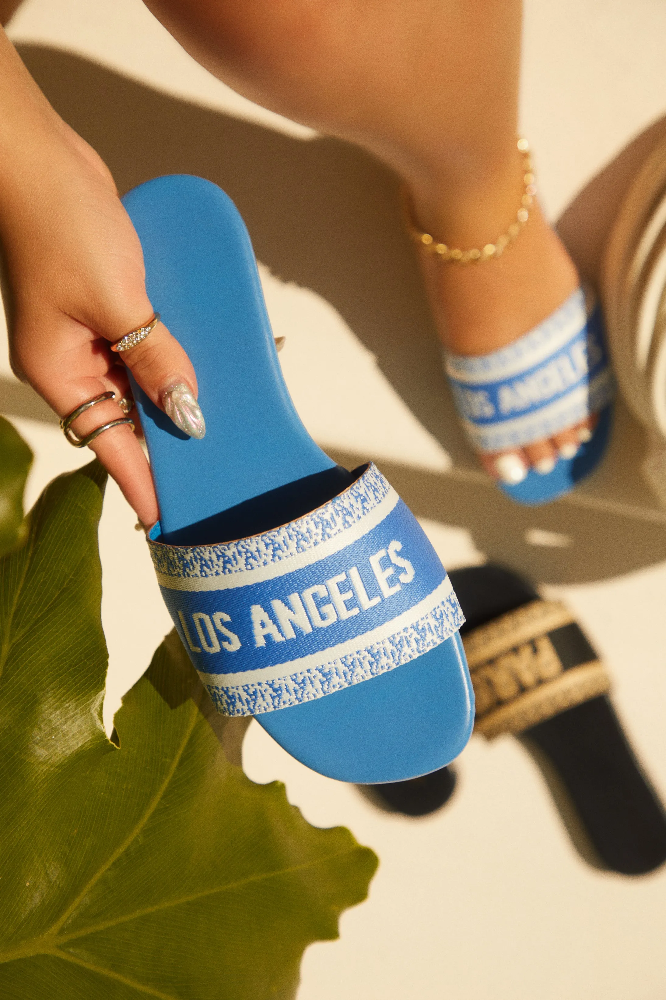 Resort Vacay Slip On Sandals - Blue