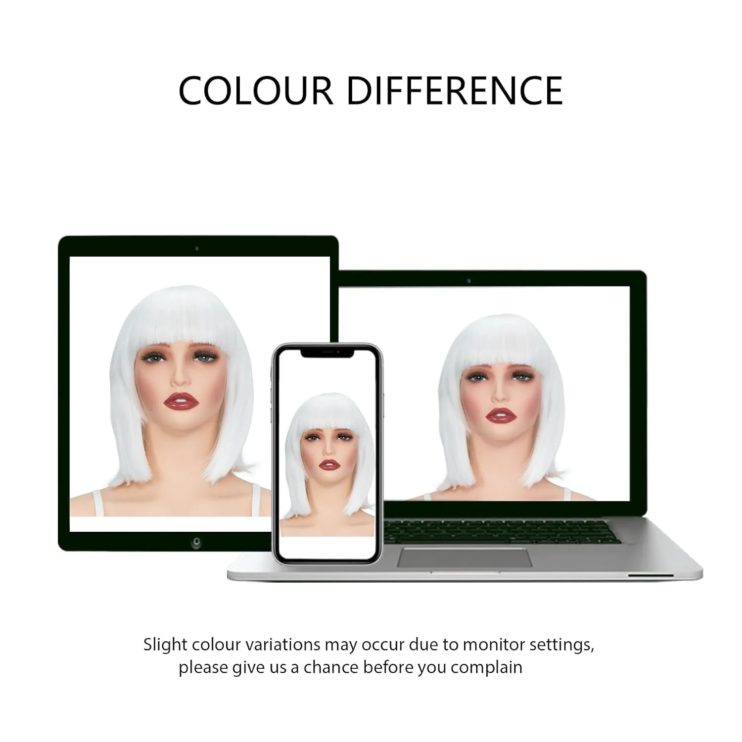 Rose bud White Bob Wig with Fringe 12 Inch Short Straight Costume Wigs for Women Cosplay Party Halloween