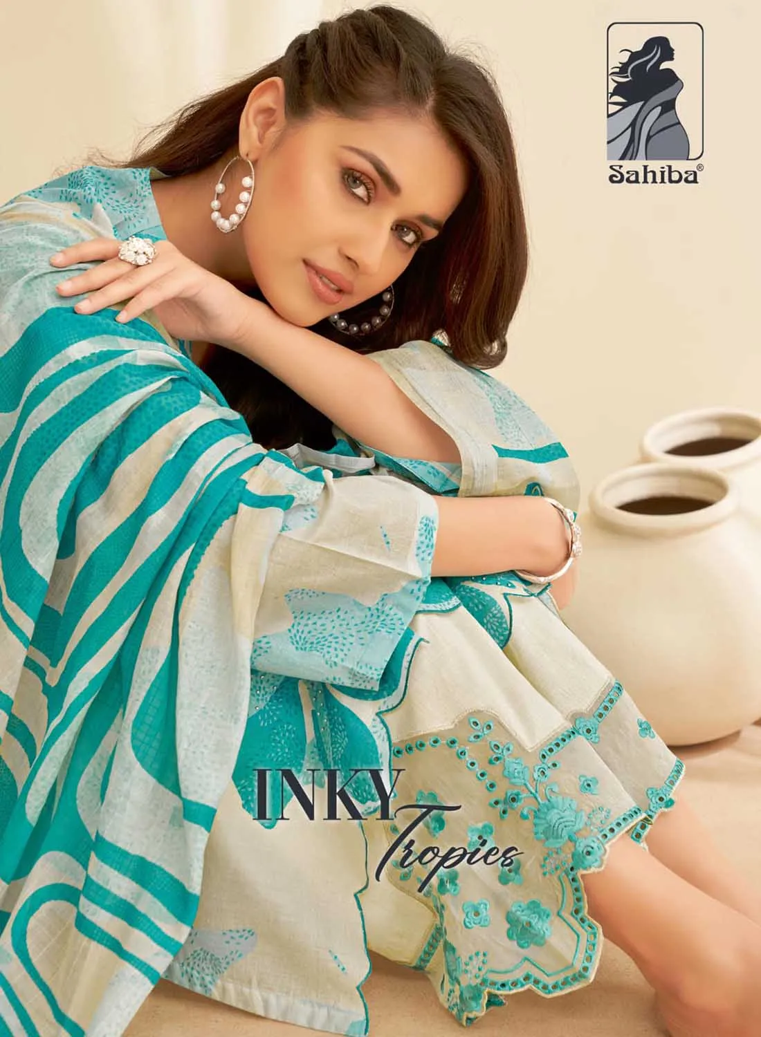 Sahiba Pure Cotton Printed Unstitched Suit Dress Material for Women