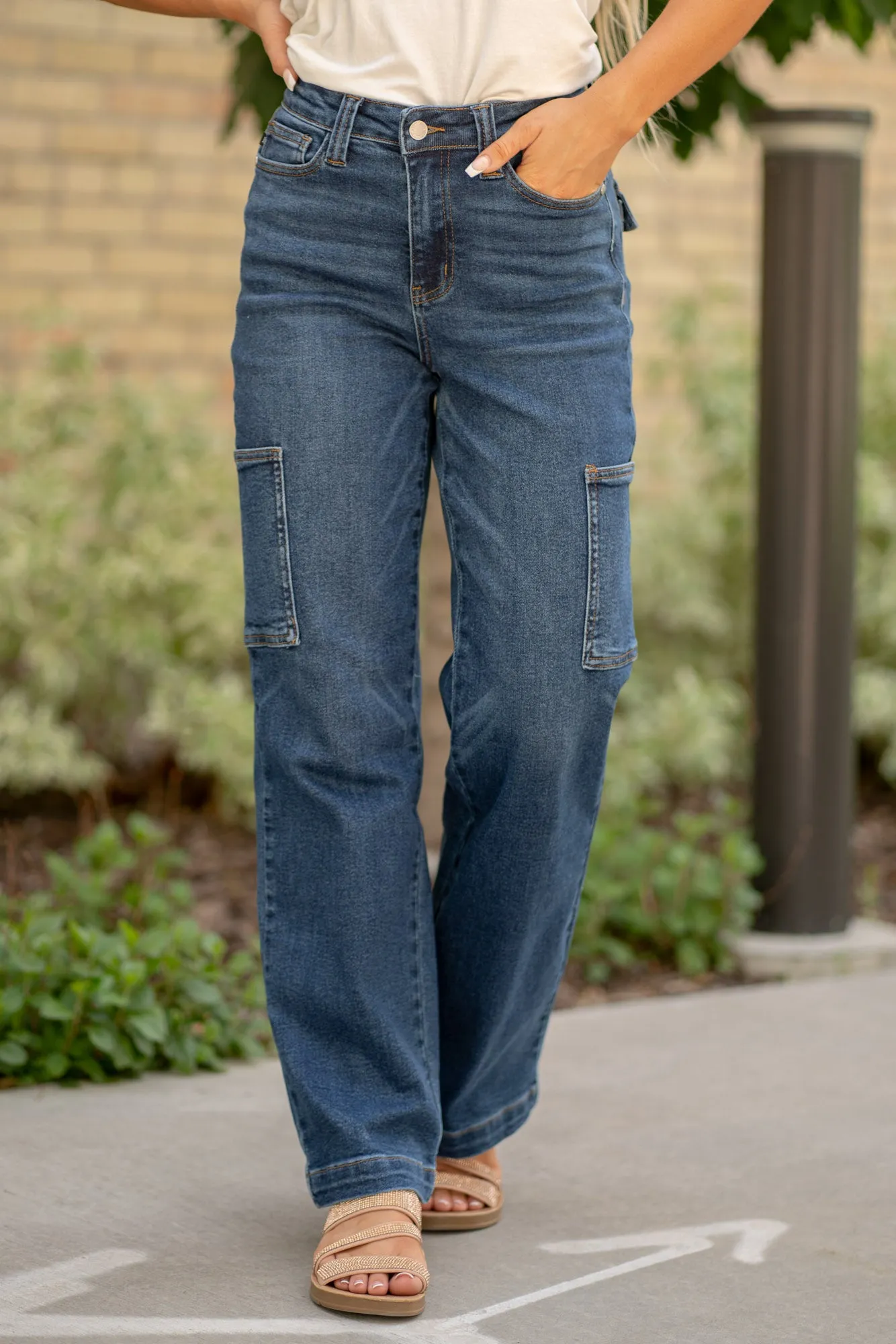 See You Next Week High Rise Cargo Wide Leg Regular & Plus Sizes