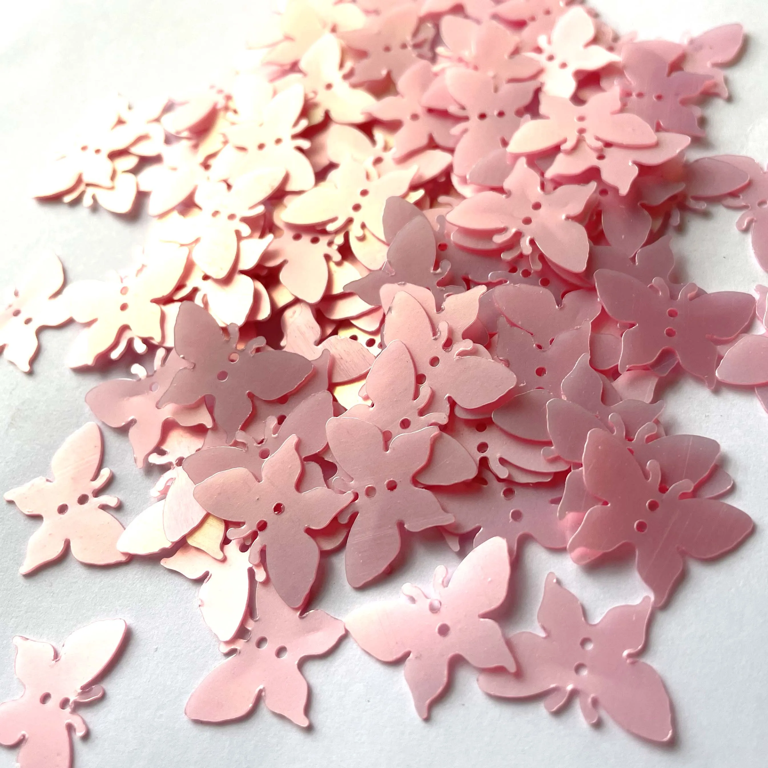 Sequins - Butterflies- 14mm x 19mm - Pink with Multi Lights (S286)