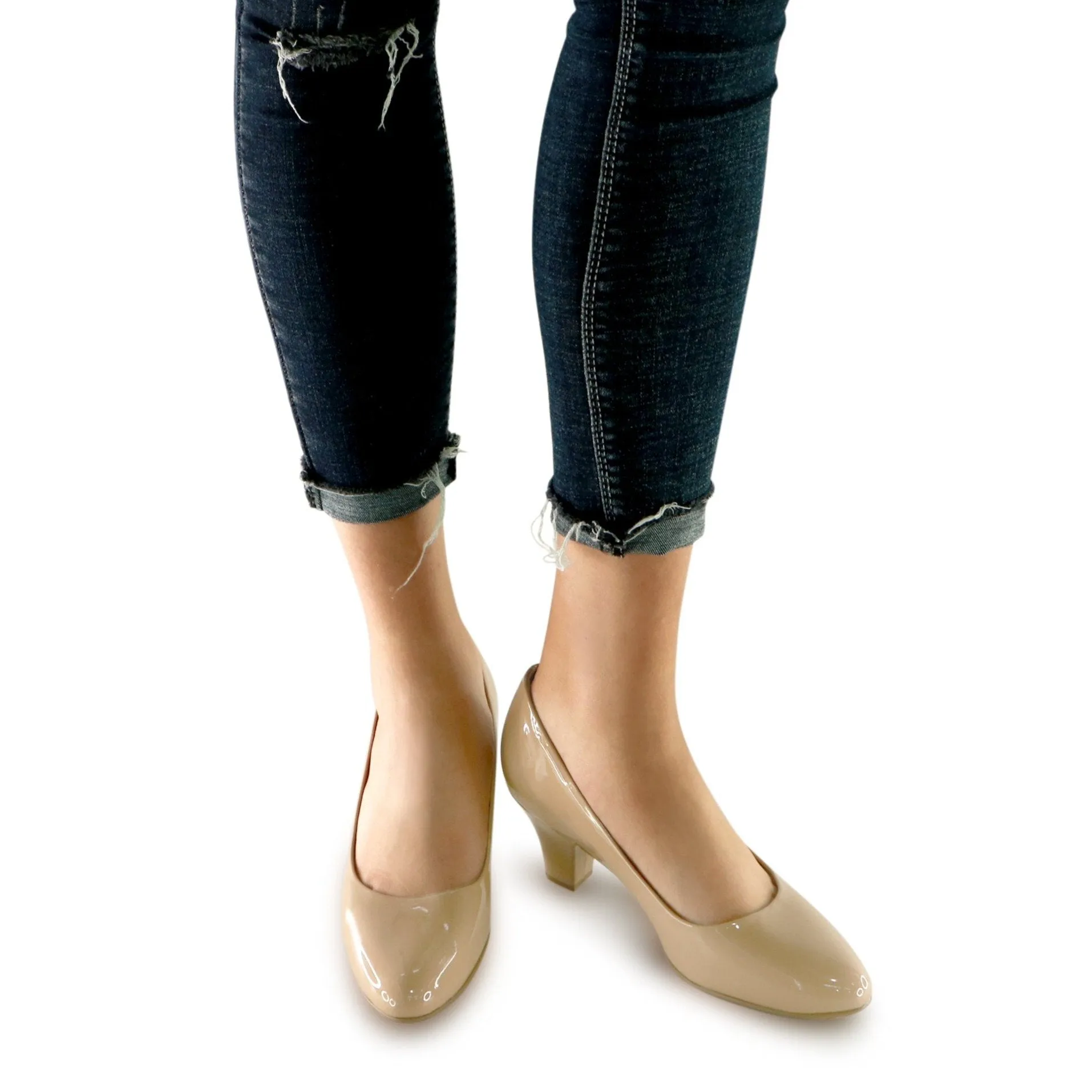 Shimmering Allure Pumps - Nude Patent (703.001)