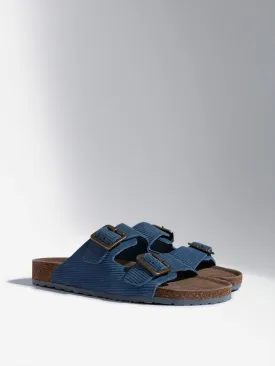 SOLEPLAY Blue Dual-Strap Leather Sandals