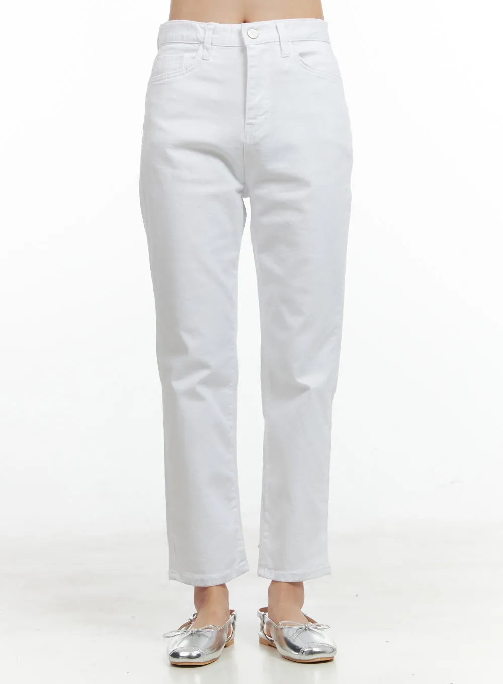 Solid Cotton Straight Pants OG412