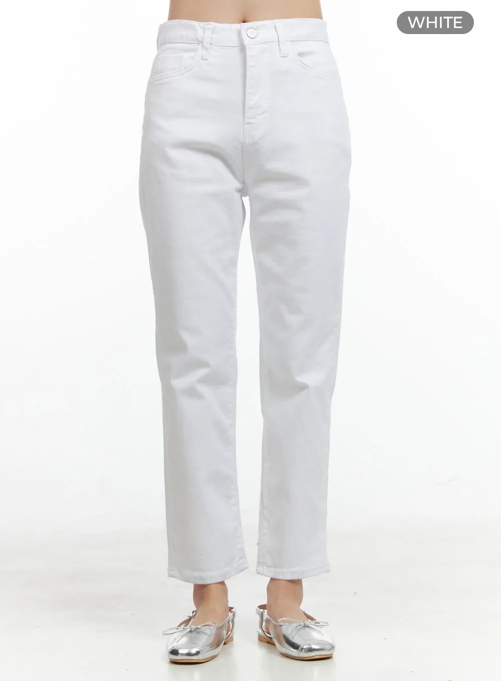 Solid Cotton Straight Pants OG412
