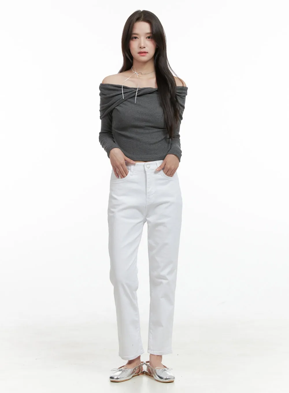 Solid Cotton Straight Pants OG412