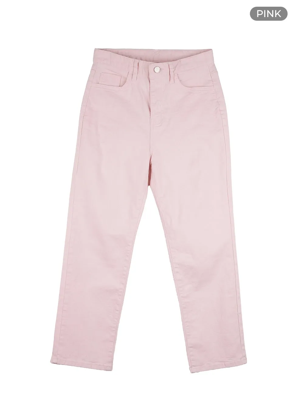 Solid Cotton Straight Pants OG412