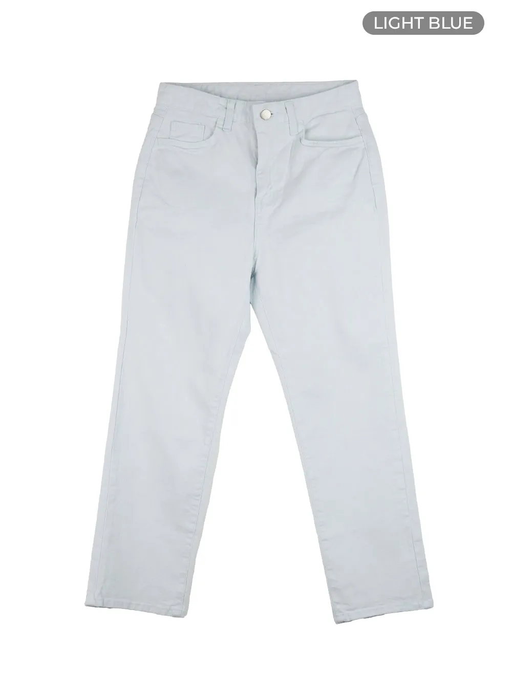 Solid Cotton Straight Pants OG412