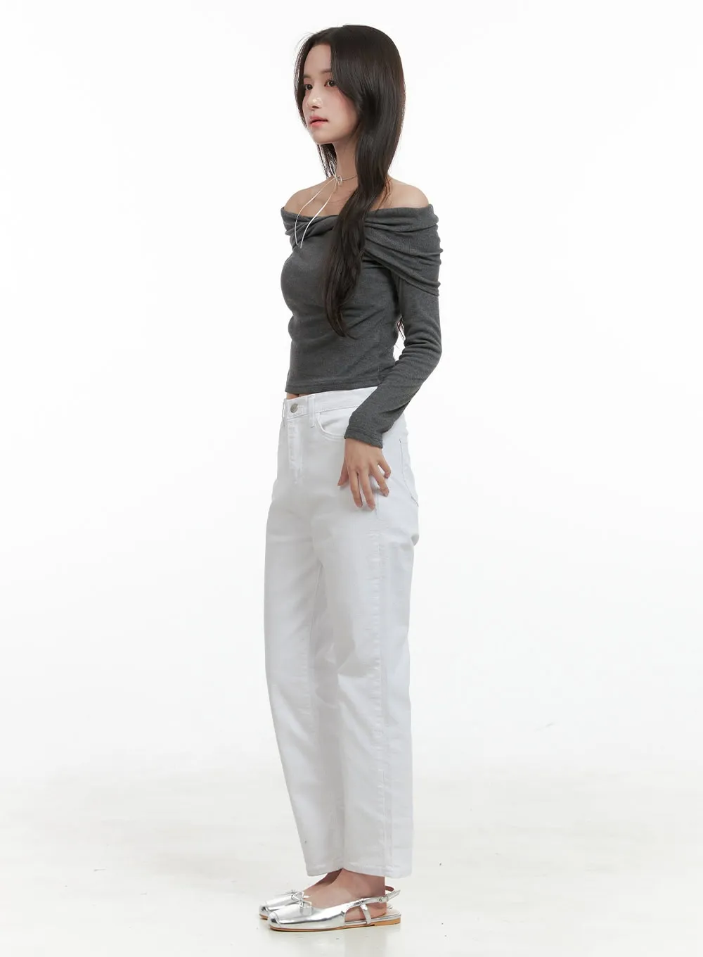 Solid Cotton Straight Pants OG412