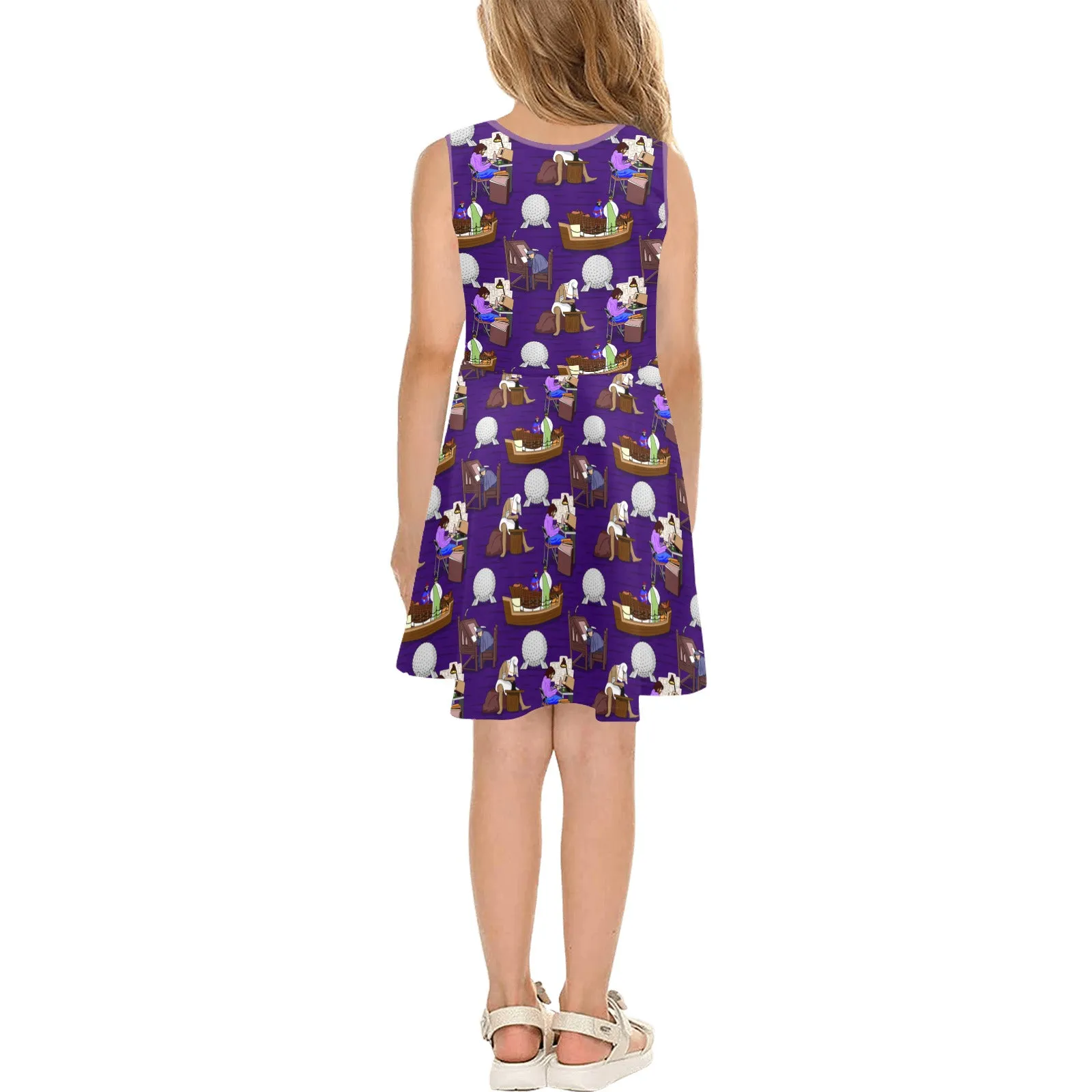 Spaceship Earth Girl's Sleeveless Sundress