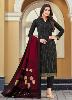 Swarovski Embroidered Aristocratic Black Pant Salwar Suit