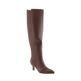 The Knee High Boot Walnut Leather   Stiletto Heel Kit 3 Walnut
