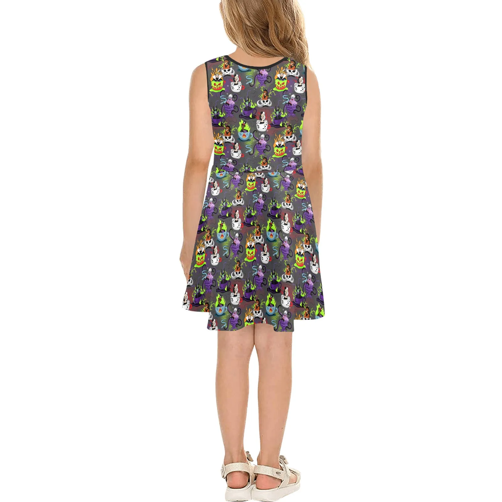 Villains Tea Cups Girls' Sleeveless Sundress