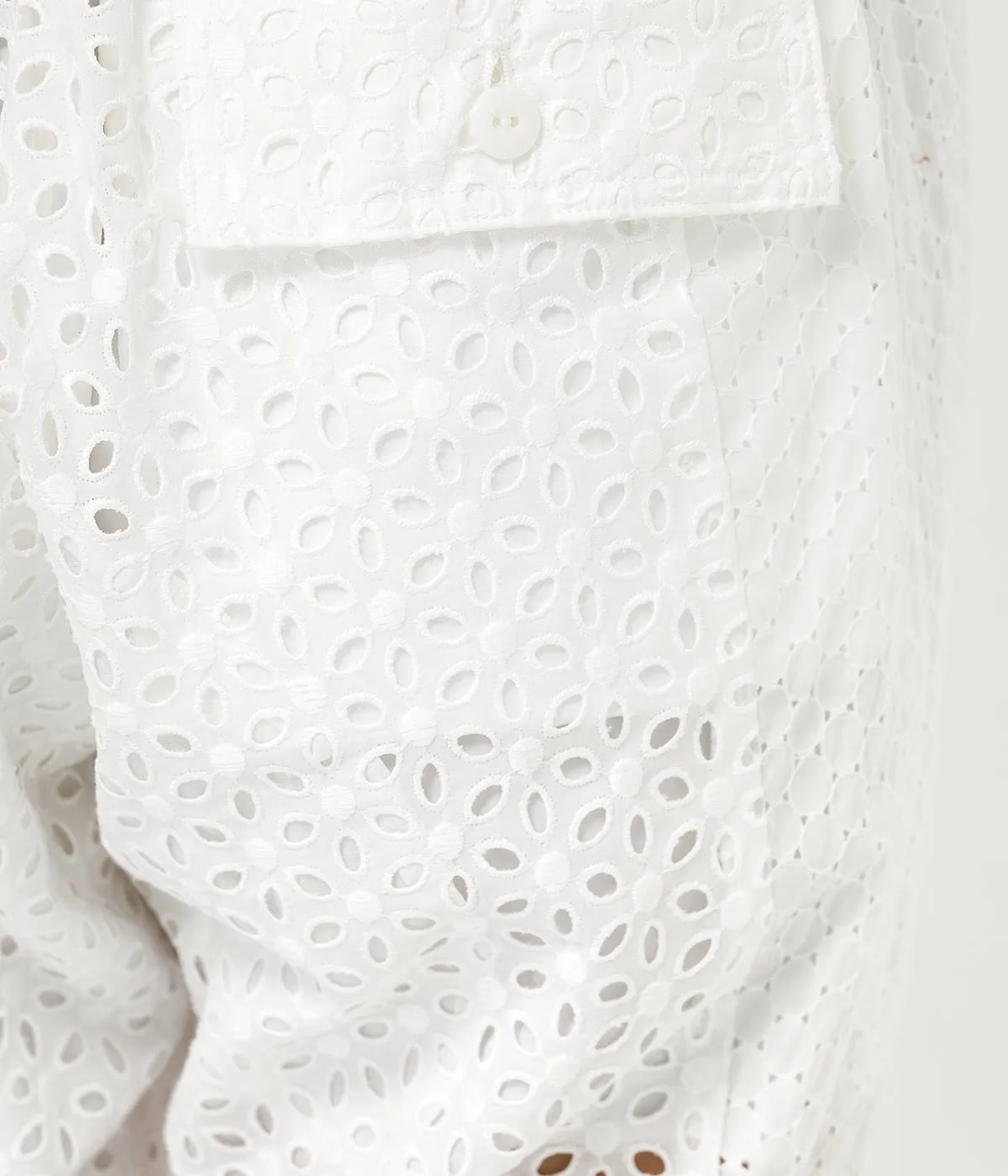White Floral Eyelet Pants