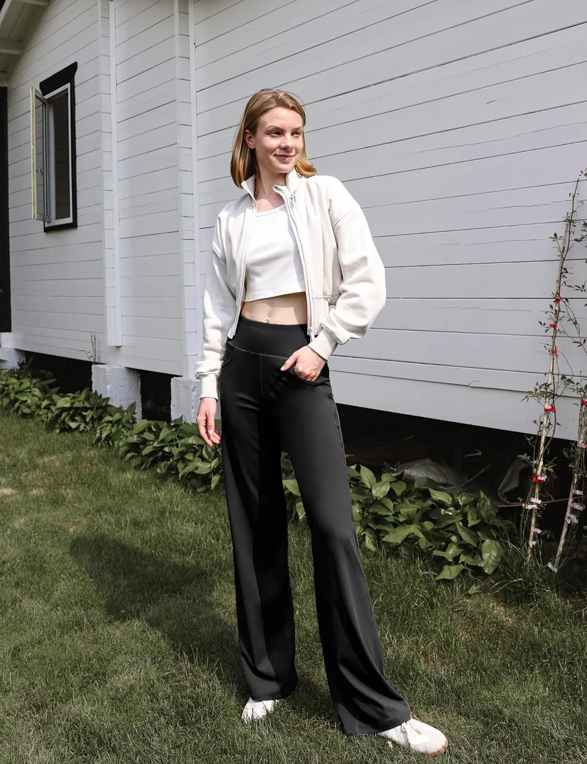 Wide Leg Pants Women High-Waisted Yoga Work Dress Pants, Casual Sweatpants, Petite/Regular/Tall